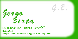 gergo birta business card